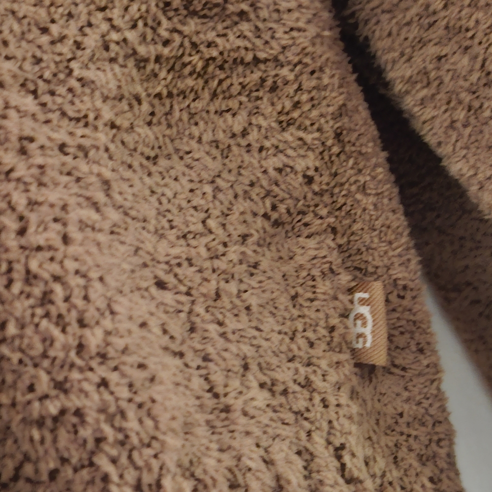UGG Brown V-Neck Women's Sweater with Hood - Picture 8 of 10